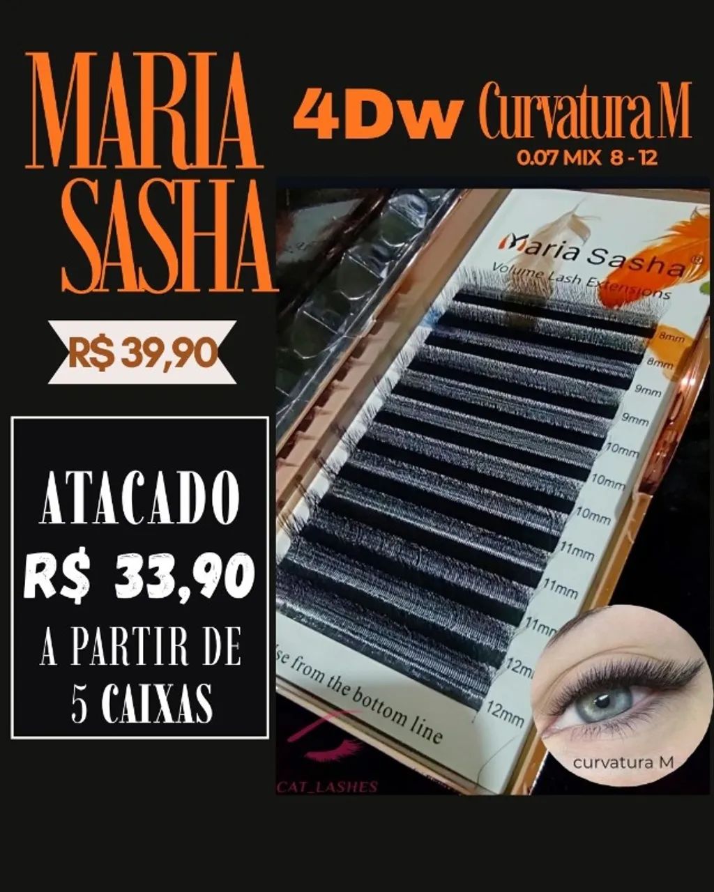 Cílios 4Dw Maria Sasha Curvatura M