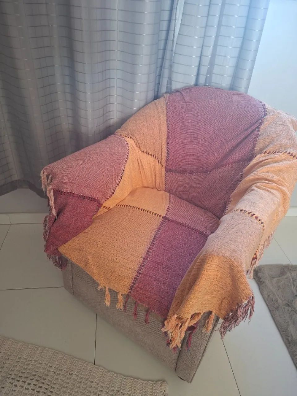 Poltrona de tecido reforçado cinza claro - Foto 2