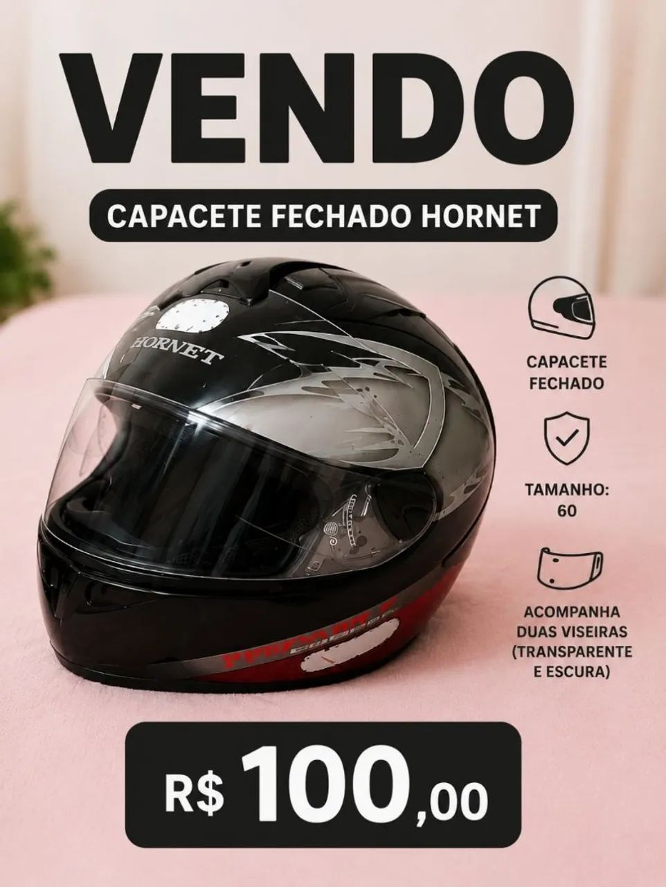 Capacetes a venda