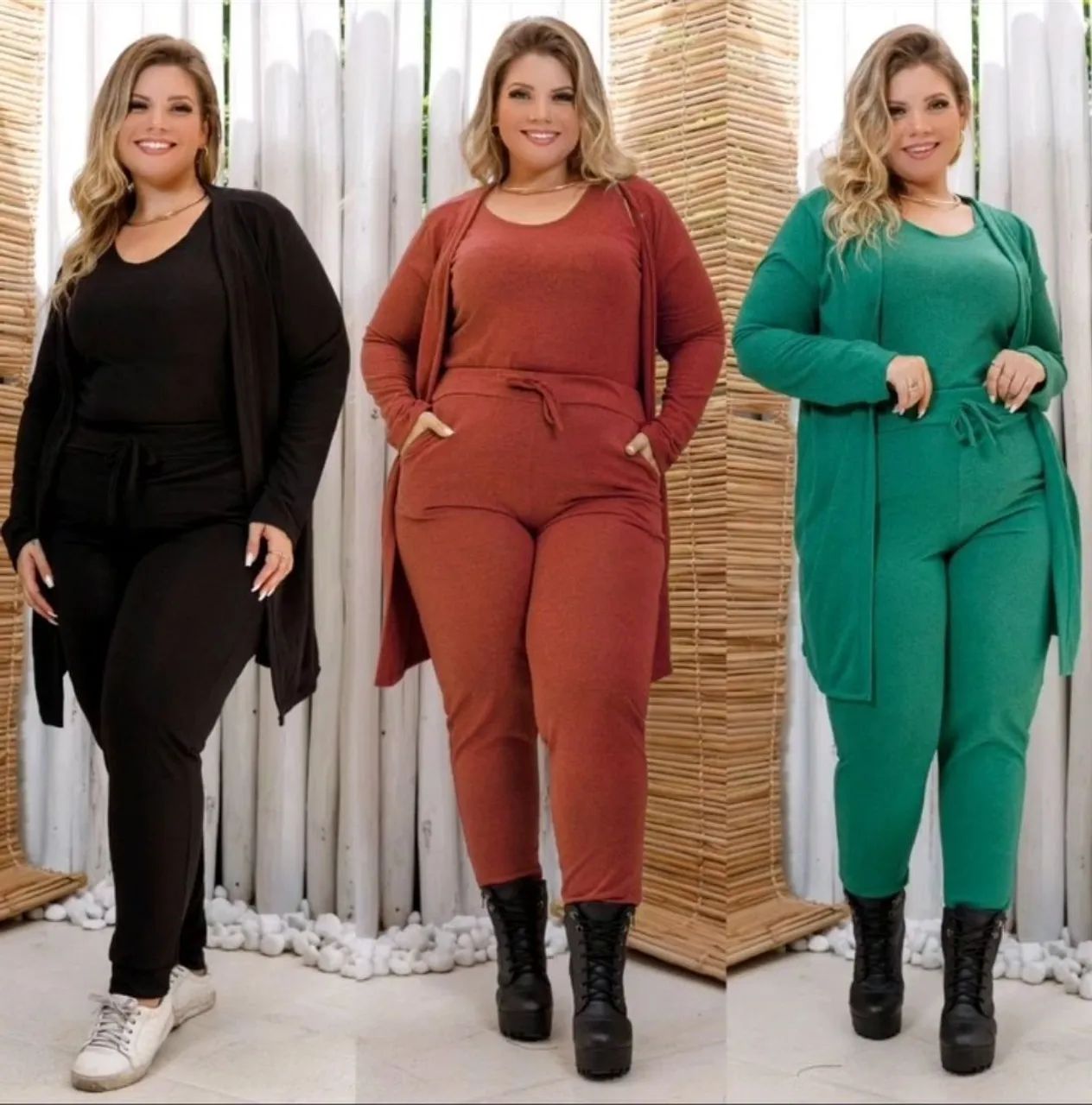 Trijunto plus size feminino em tecido  lanzinha - Foto 3