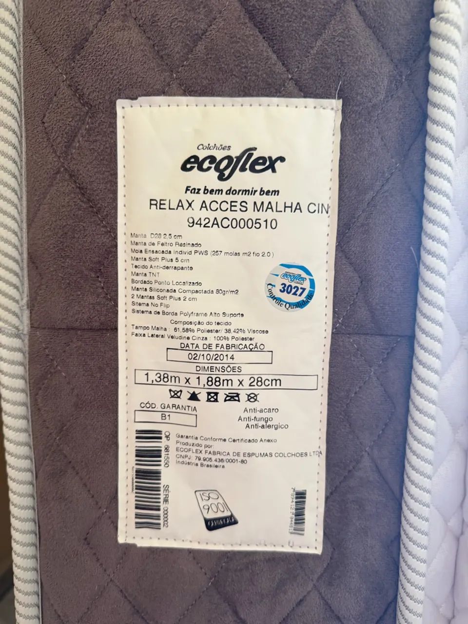 Colchão Casal Ecoflex
