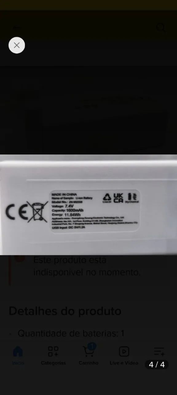 Alguém teria bateria do drone sx1 da marca GENAI para vender * manda um watts  - Foto 3