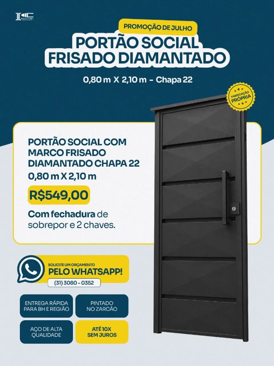Portão Social 80x210