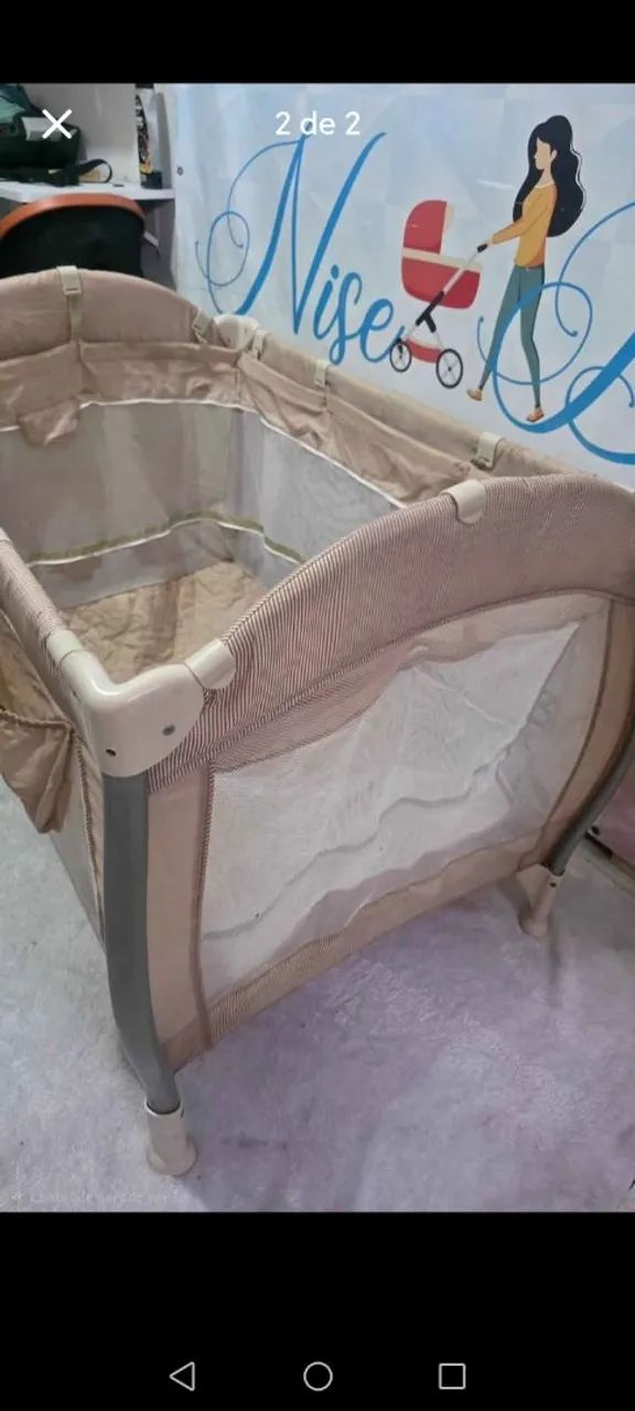 Berço cercado burigotto sonnafa bege  - Foto 3