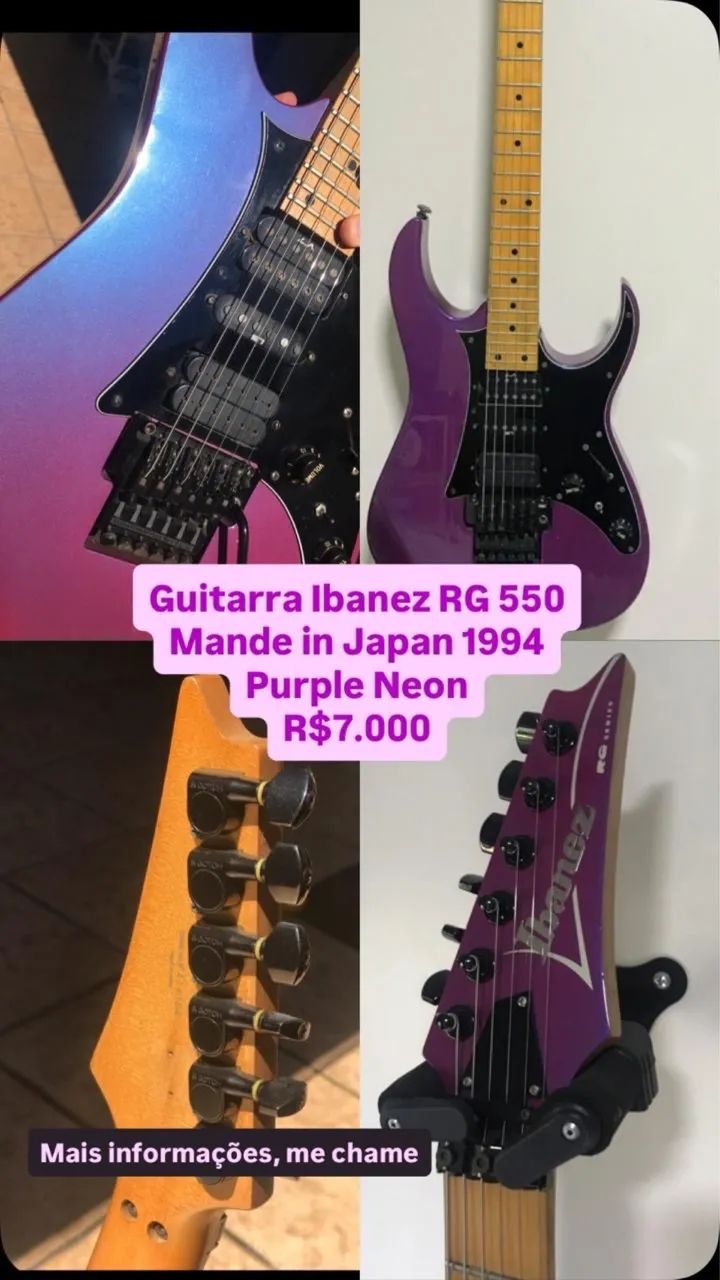 Guitarra ibanez japonesa roxa 1994 - Instrumentos musicais