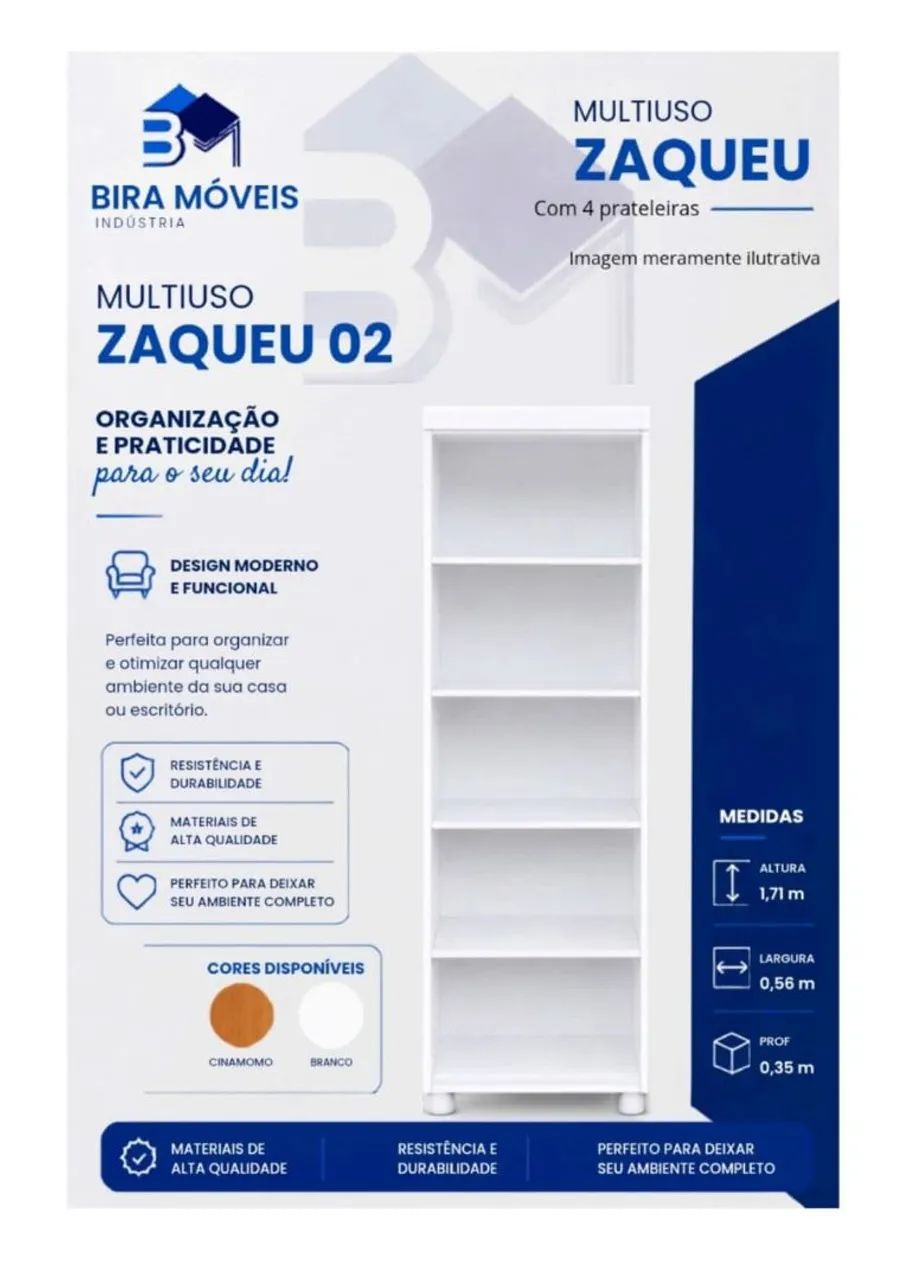 MULTIUSO ZAQUEU MDF SEM PORTAS - Foto 2