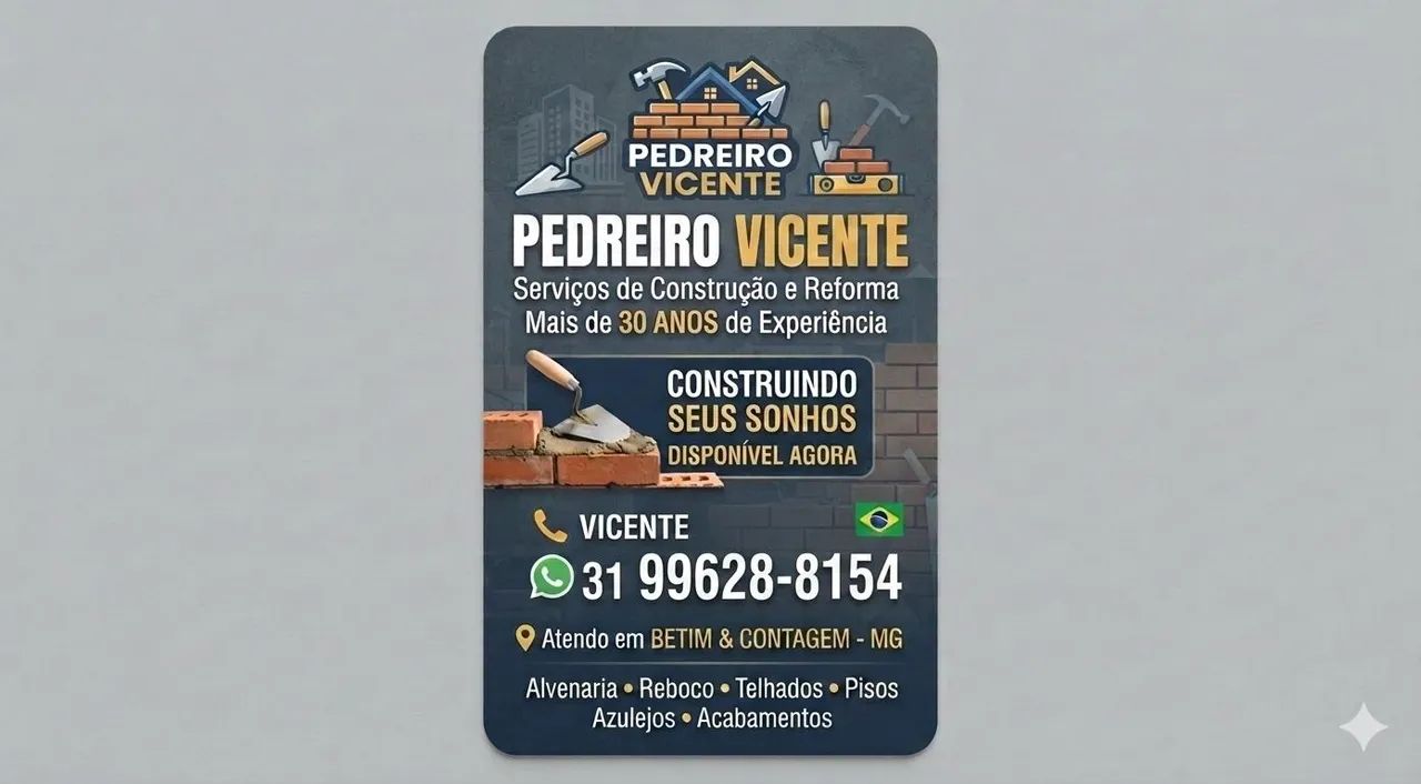 Pedreiro  para Betim e Contagem 