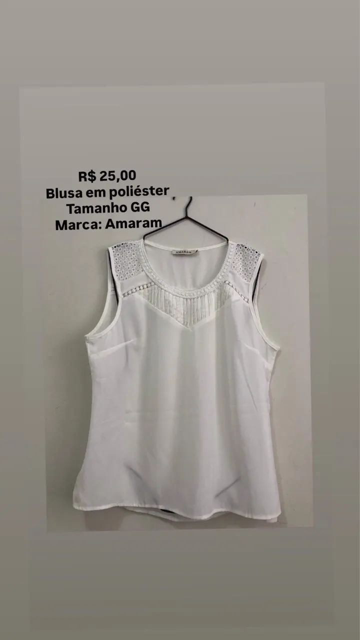 Blusa tamanho GG cor branca - Foto 3