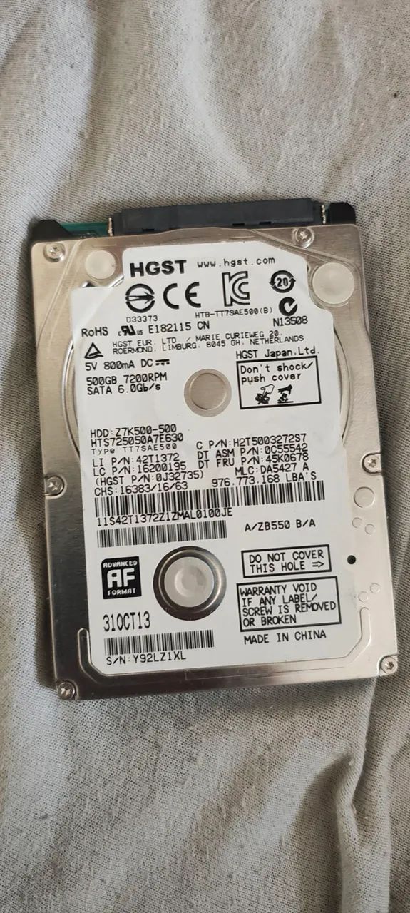 Hd HGST notebook 500 gb