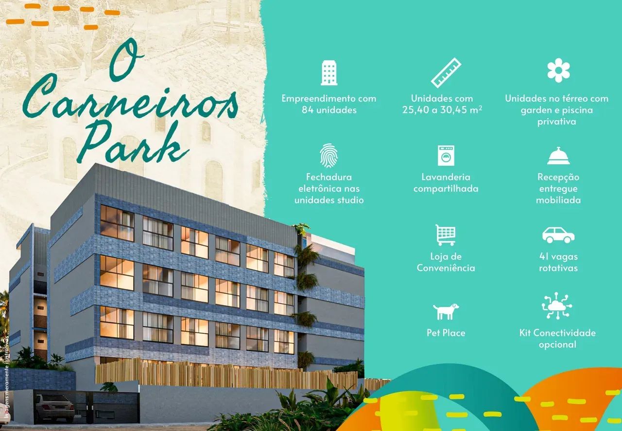 PRAIA DOS CARNEIROS - FLAT 25 m² A 50 m do mar com lazer completo e próx. ao parque aquáti - Foto 9