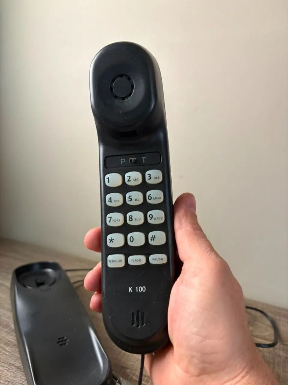 Telefone Fixo Keo K 100 com Fio (Mesa ou Parede) - Preto - Foto 3