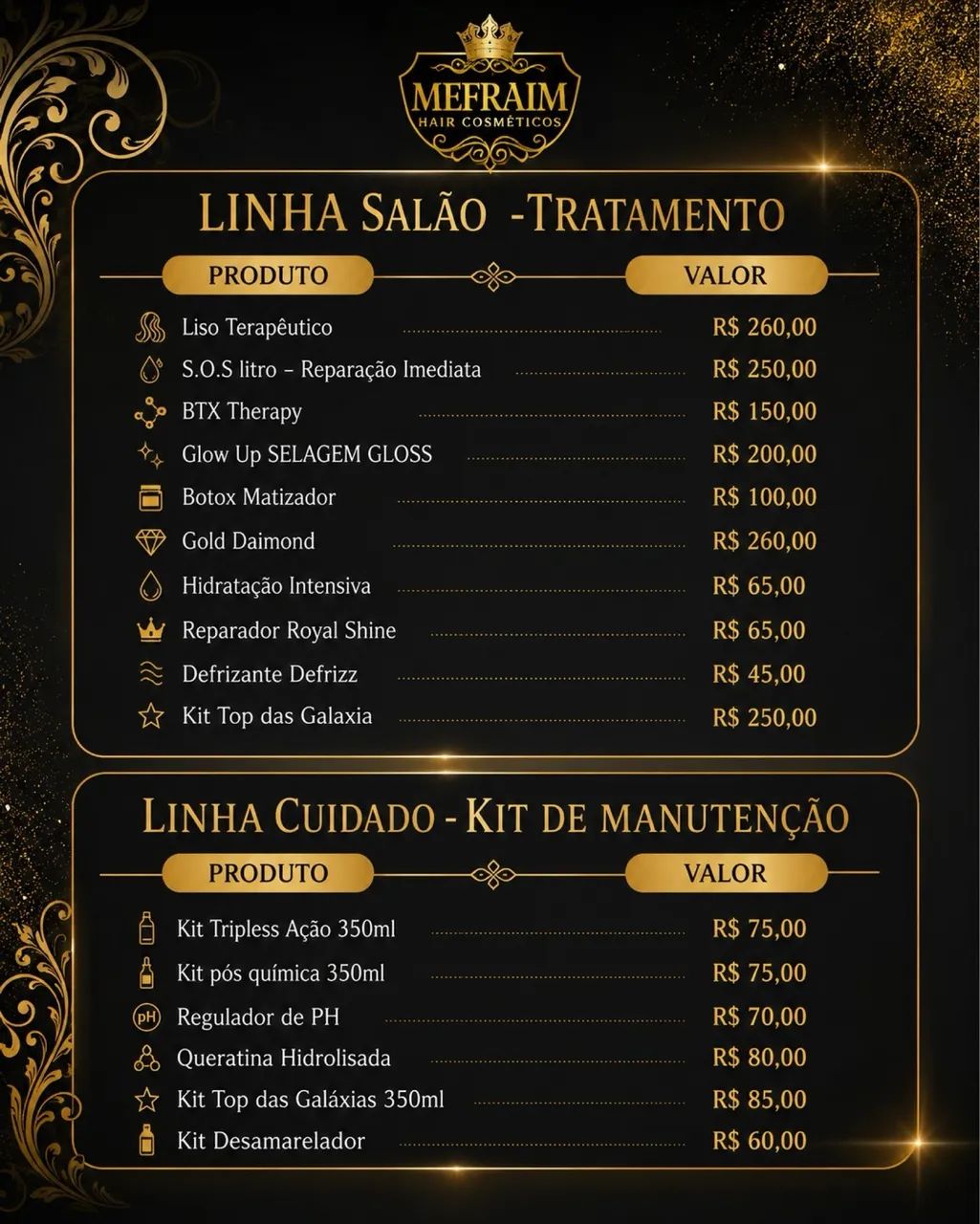 Produtos profissionais pra salão 