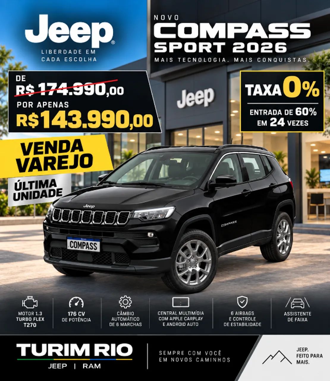 Jeep Compass COMPASS SPORT T270 1.3 TB 4x2 Flex Aut. 2026