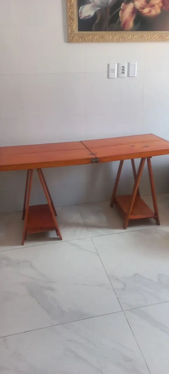Mesa Madeira Pinus Dobrável 1,60 comp