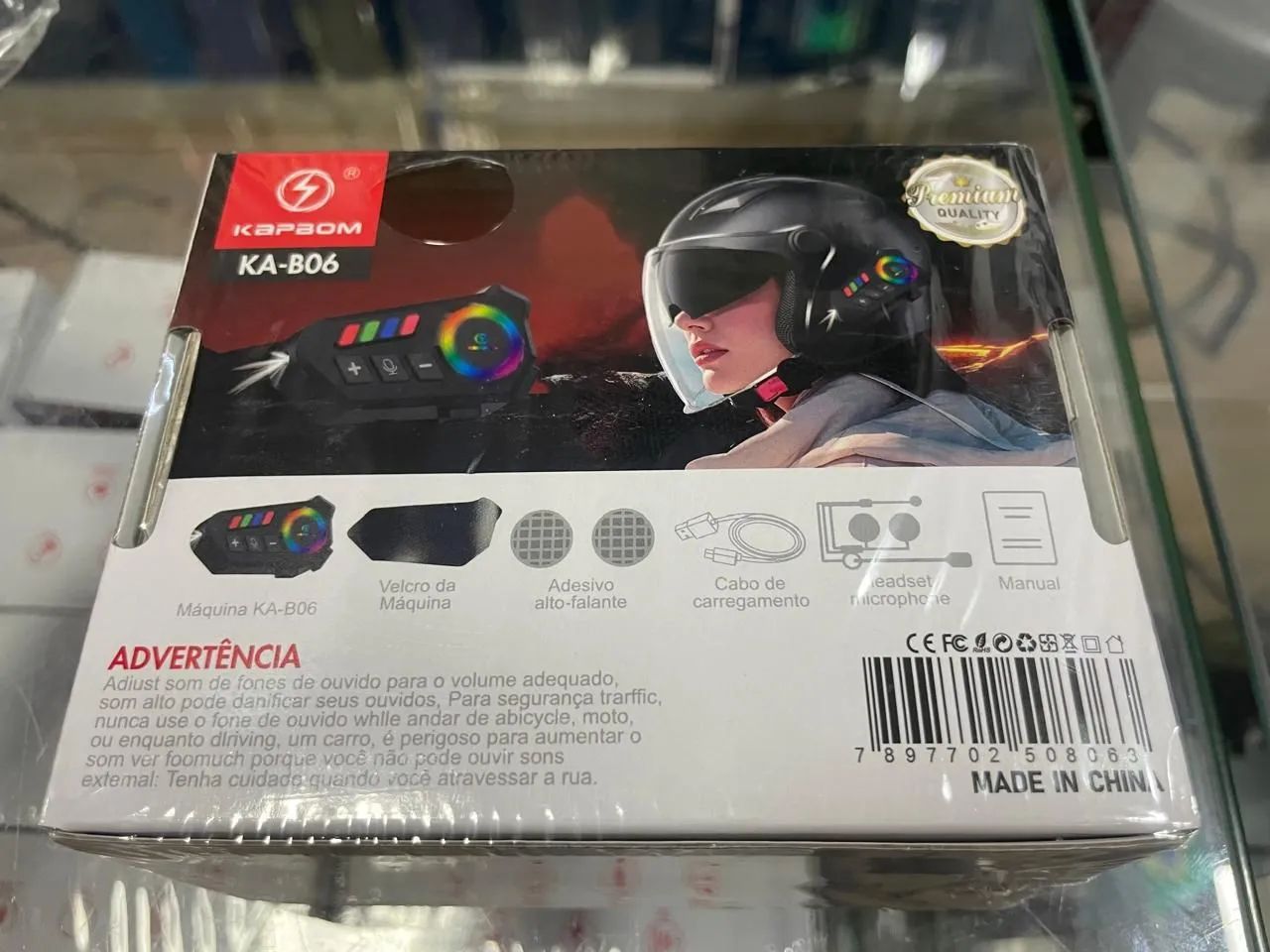Fone de ouvido microfone Bluetooth para capacete Kapbom KA B06 - Foto 5