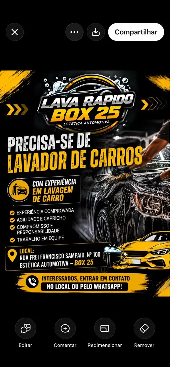 Precisa de lavador de carros