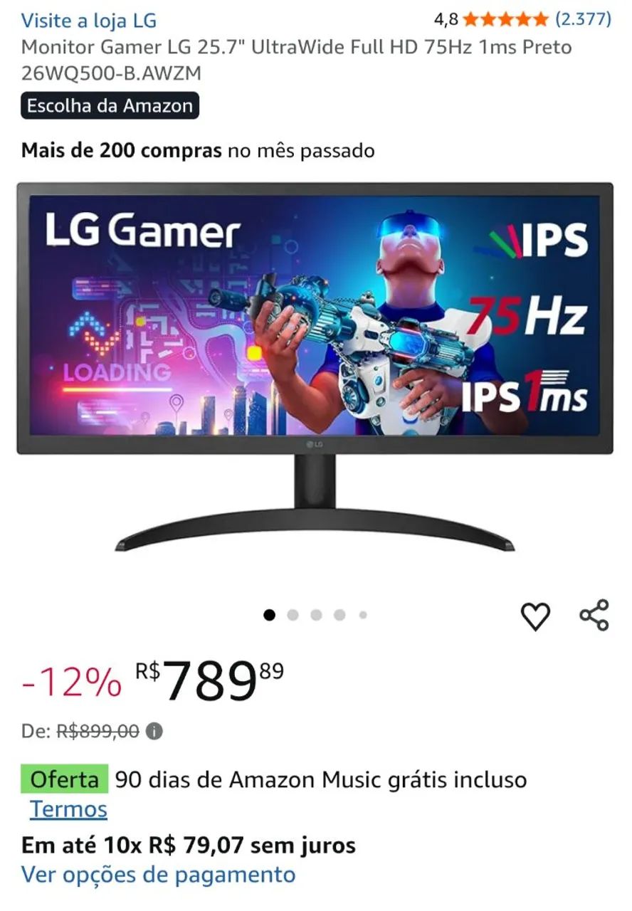 Monitor Gamer LG 25.7" UltraWide - Foto 6