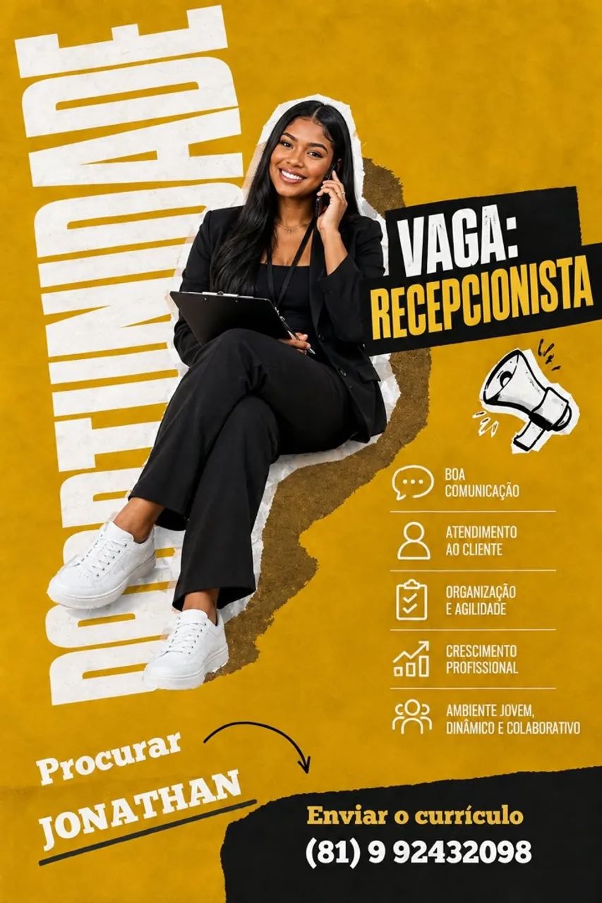 VAGA DE RECEPCIONISTA  - Foto 2