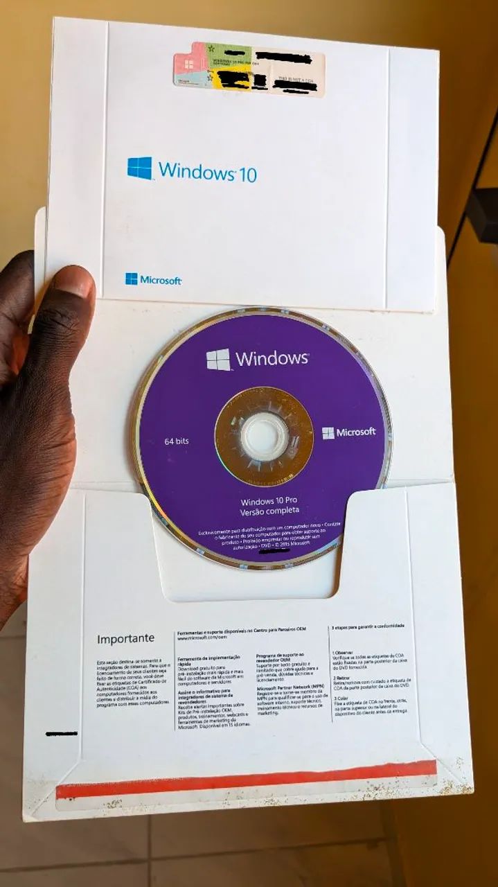 Vende-se - Windows 10 Pro 64 bits - versão completa Original Microsoft 