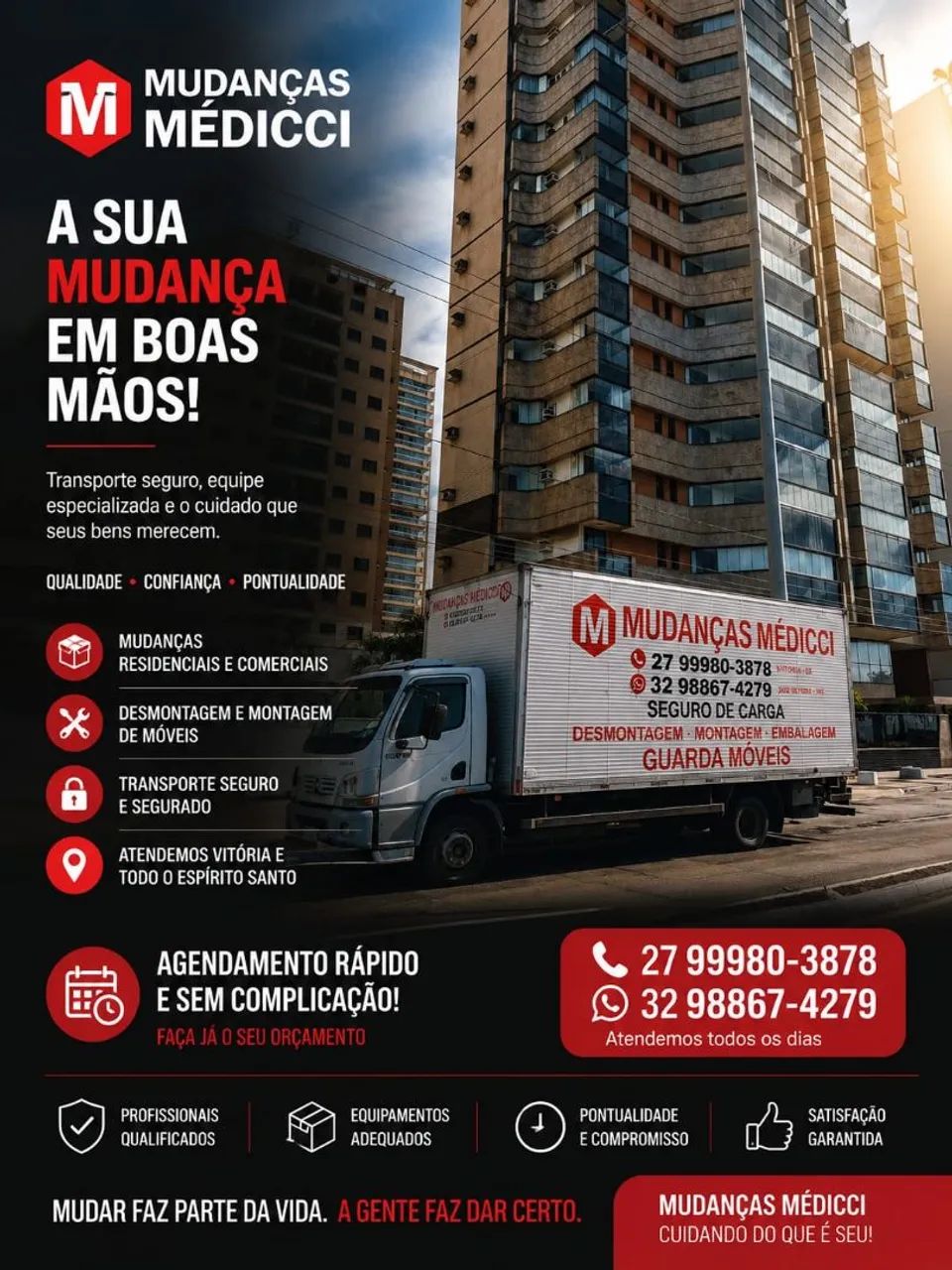 Mudanças local e viagens 