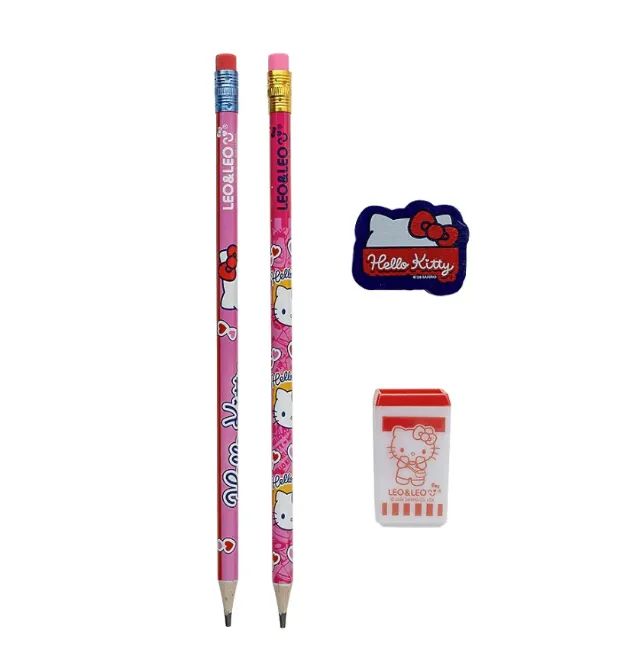 2x kit escolar hello kitty 4 peças - leo e leo - Foto 2