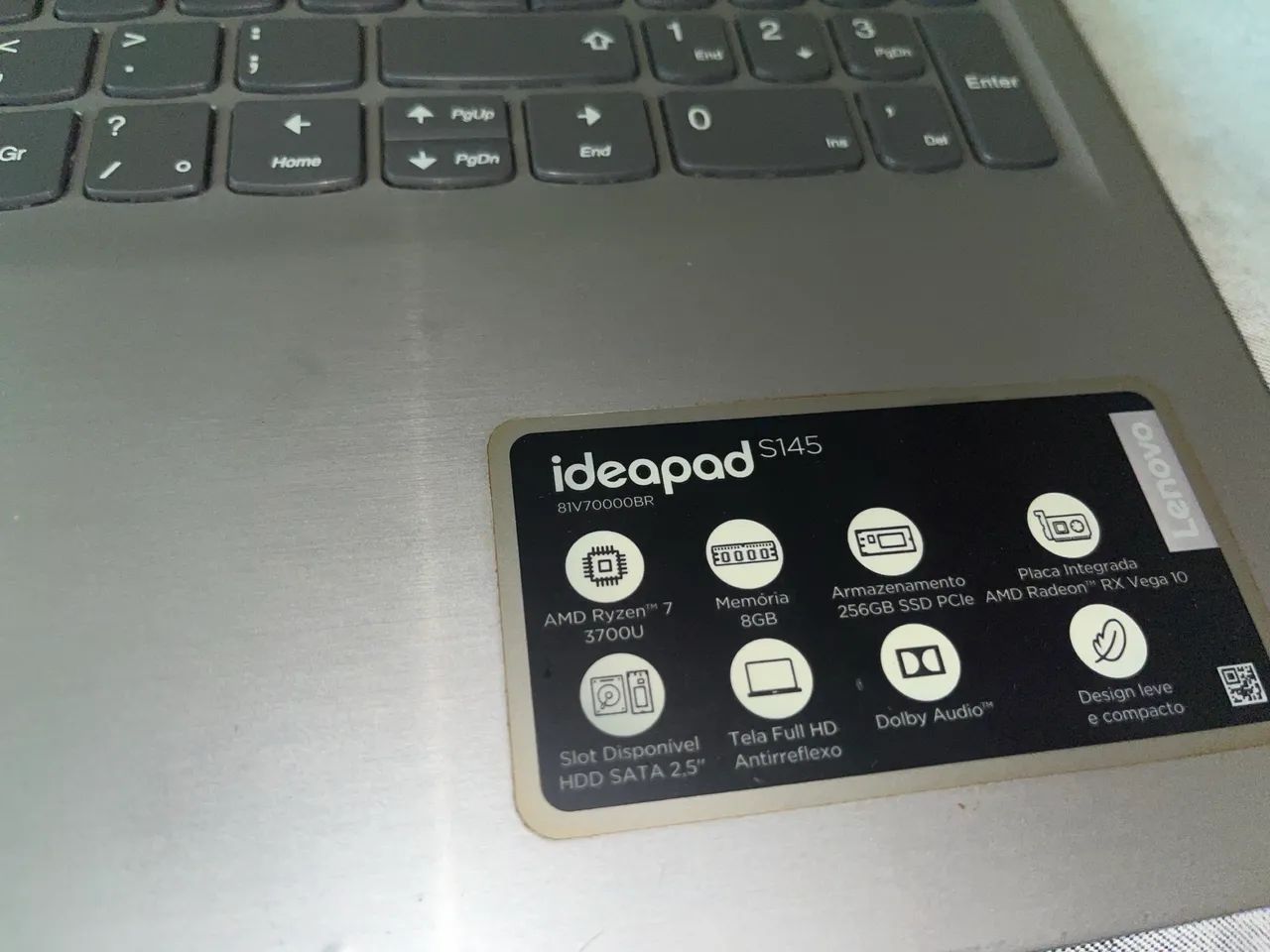 Sucata Lenovo IdeaPad S145 - Carcaça + Teclado + Placa - Foto 2