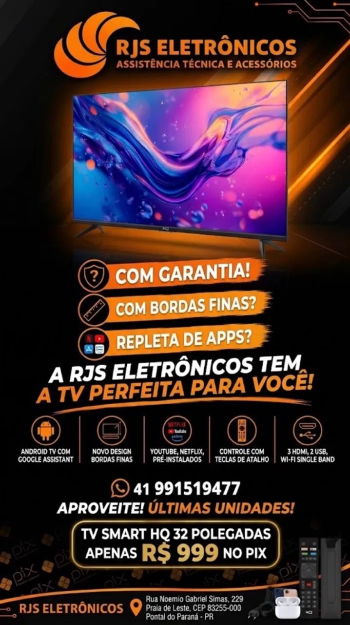 tv smart HQ 32 polegadas  - Foto 4