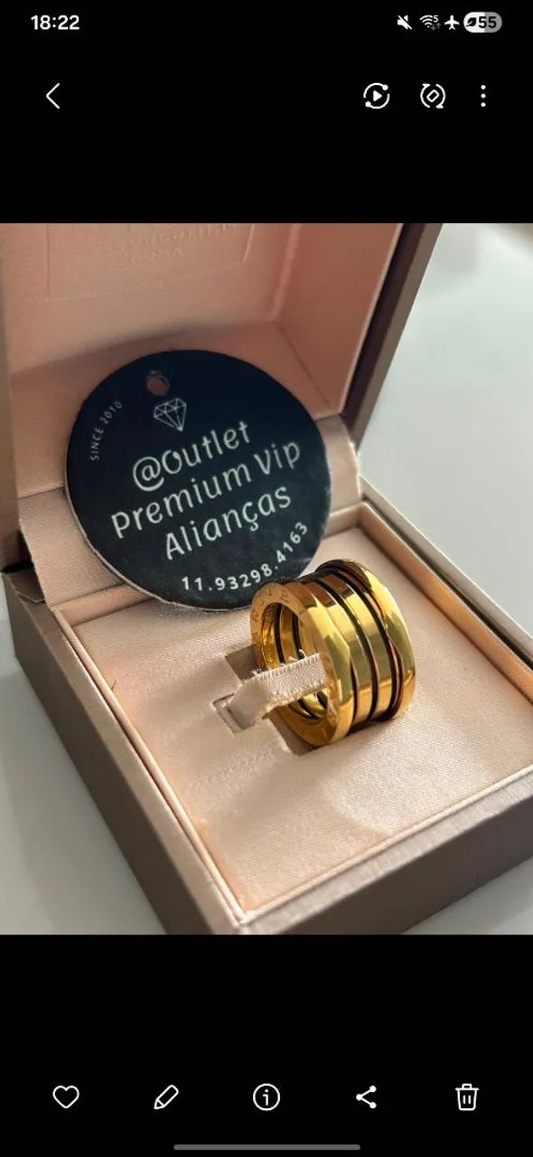 Bvlgari anel bzero1 com molas flexíveis dourado - Foto 2