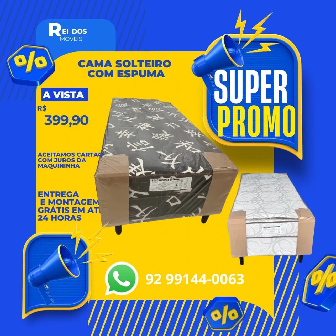 Cama Box solteiro com espuma 