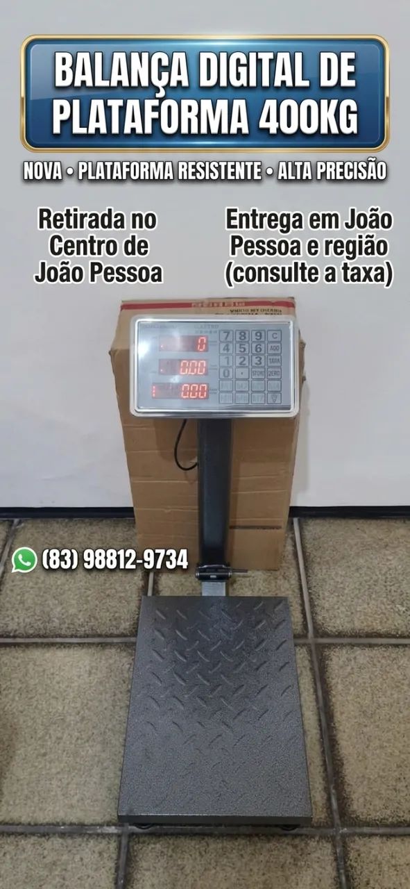 BALANÇA ATÉ 400KG  DIGITAL DE PLATAFORMA ? NOVA