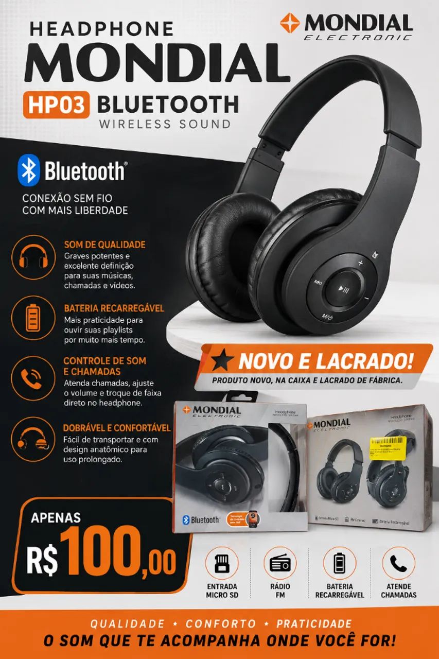 Headphone Mondial HP03