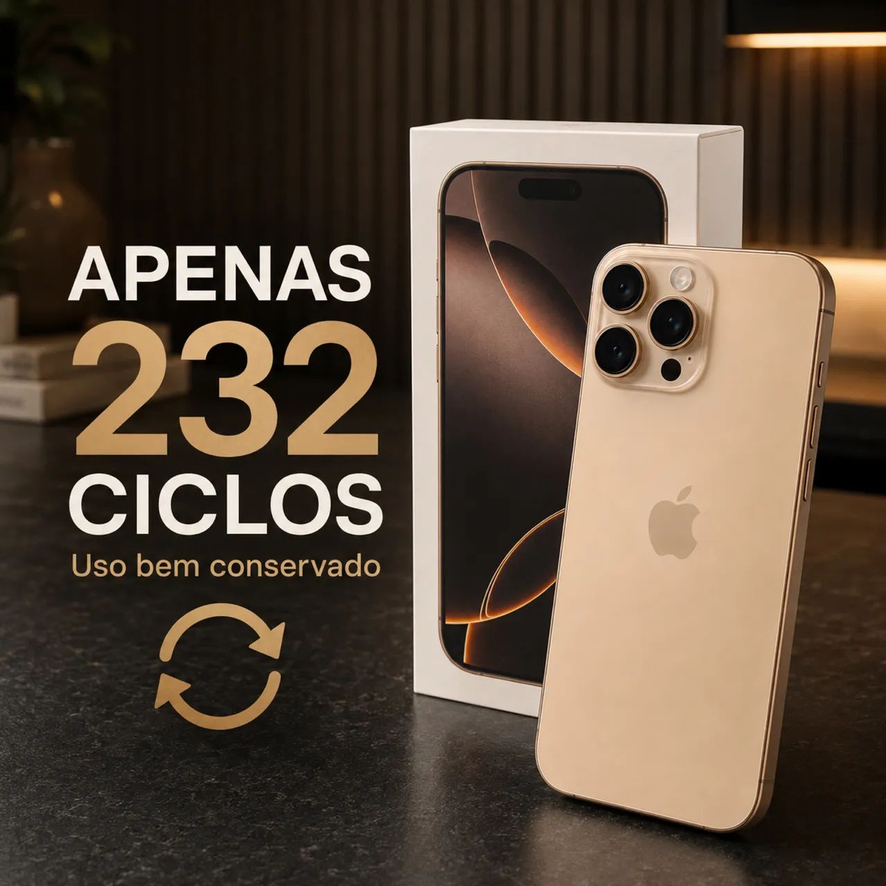 iPhone 16 Pro Titânio Deserto 94% Bateria + Caixa - 256g - Foto 4