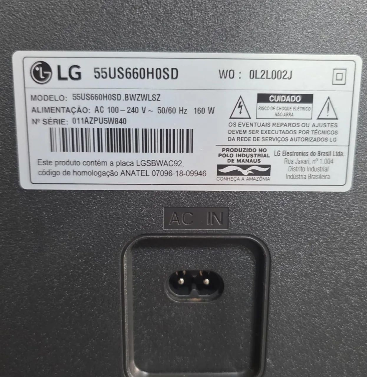 Smart Tv Samsung 55 polegadas tela quebrada 