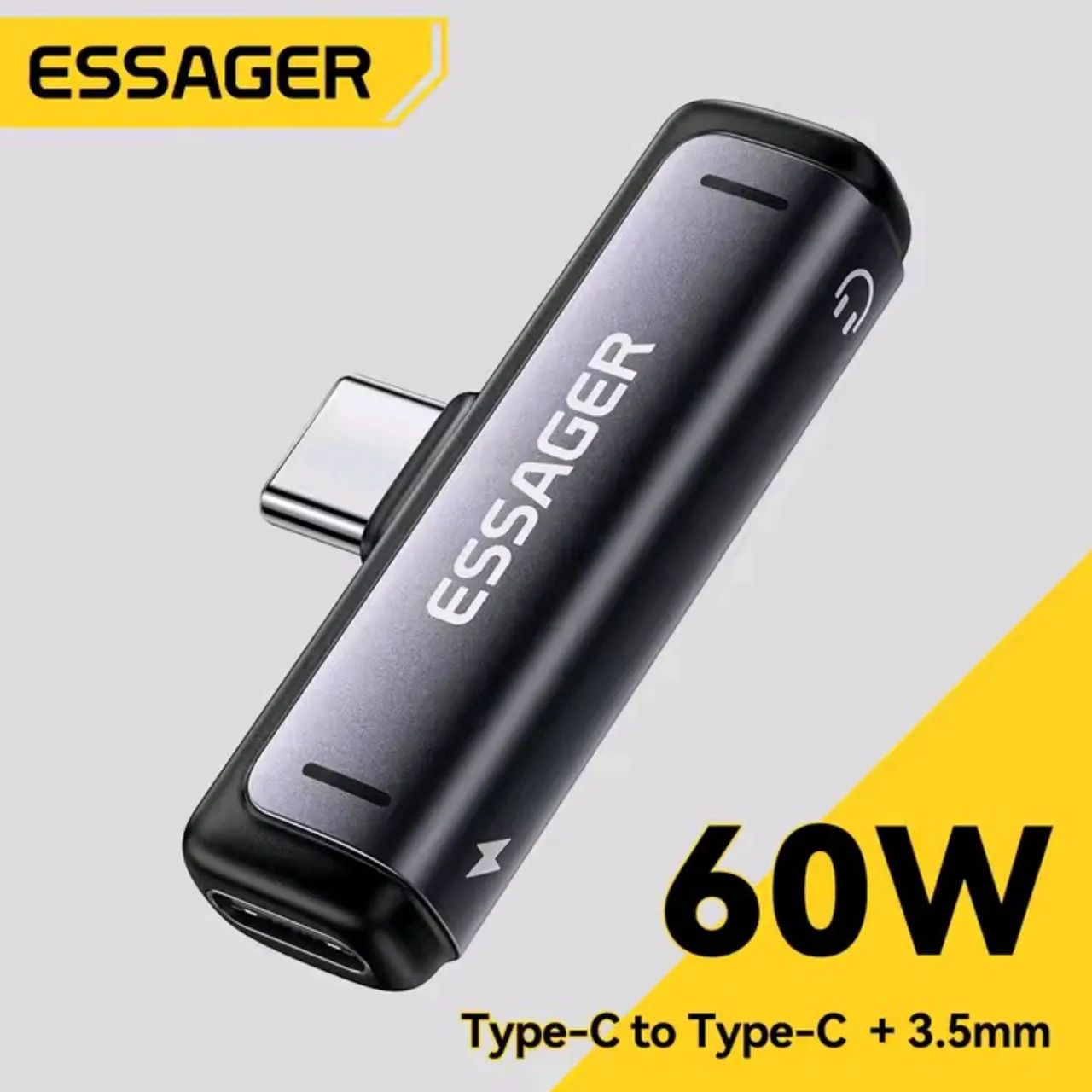 Essager adaptador usb tipo c 2 para c 3.5 mm