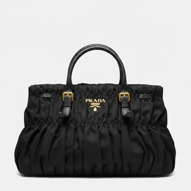 Bolsa Prada Original Tessuto Gaufre Nylon Preta com Cadeado Chave e Alça - Foto 2