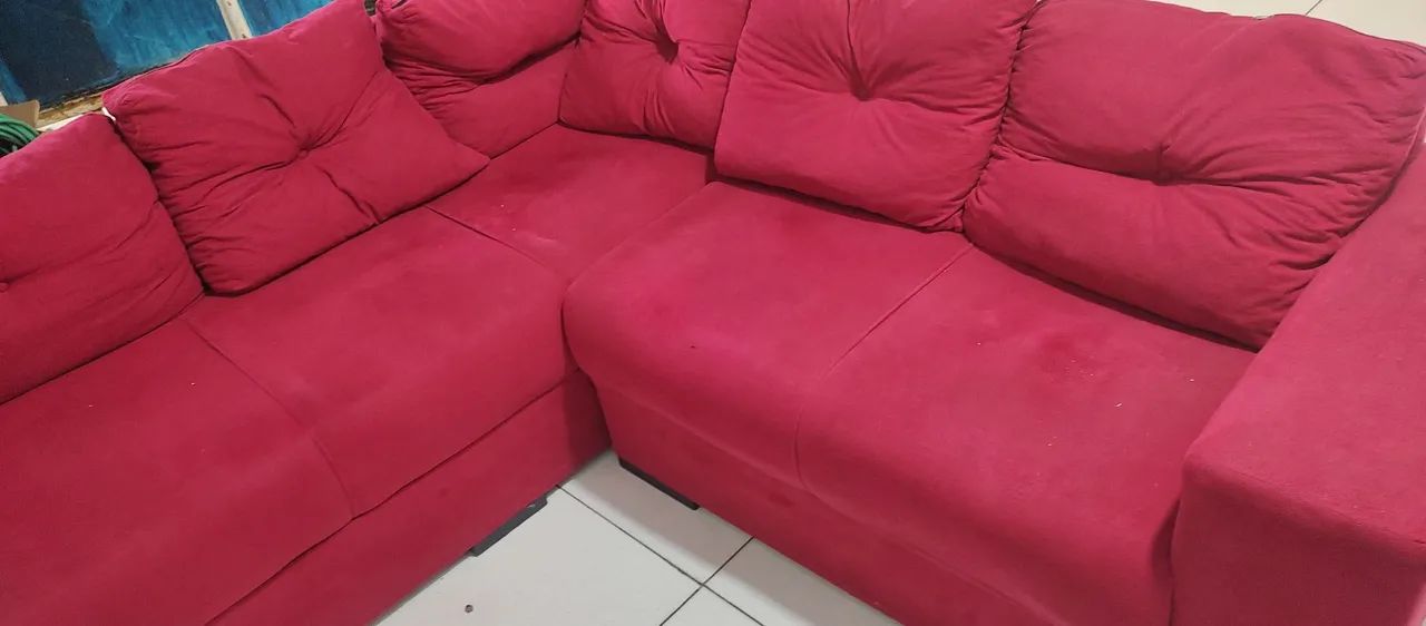 Sofá de canto veludo de 5 lugares - Foto 4