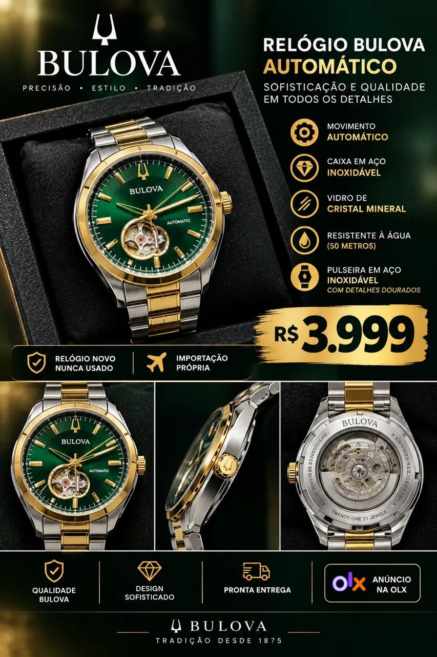 Vendo Relógio Bulova Classic Surveyor - Foto 4