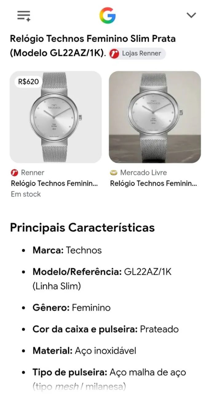 Relógio Technos feminino Slim Prata - Foto 3