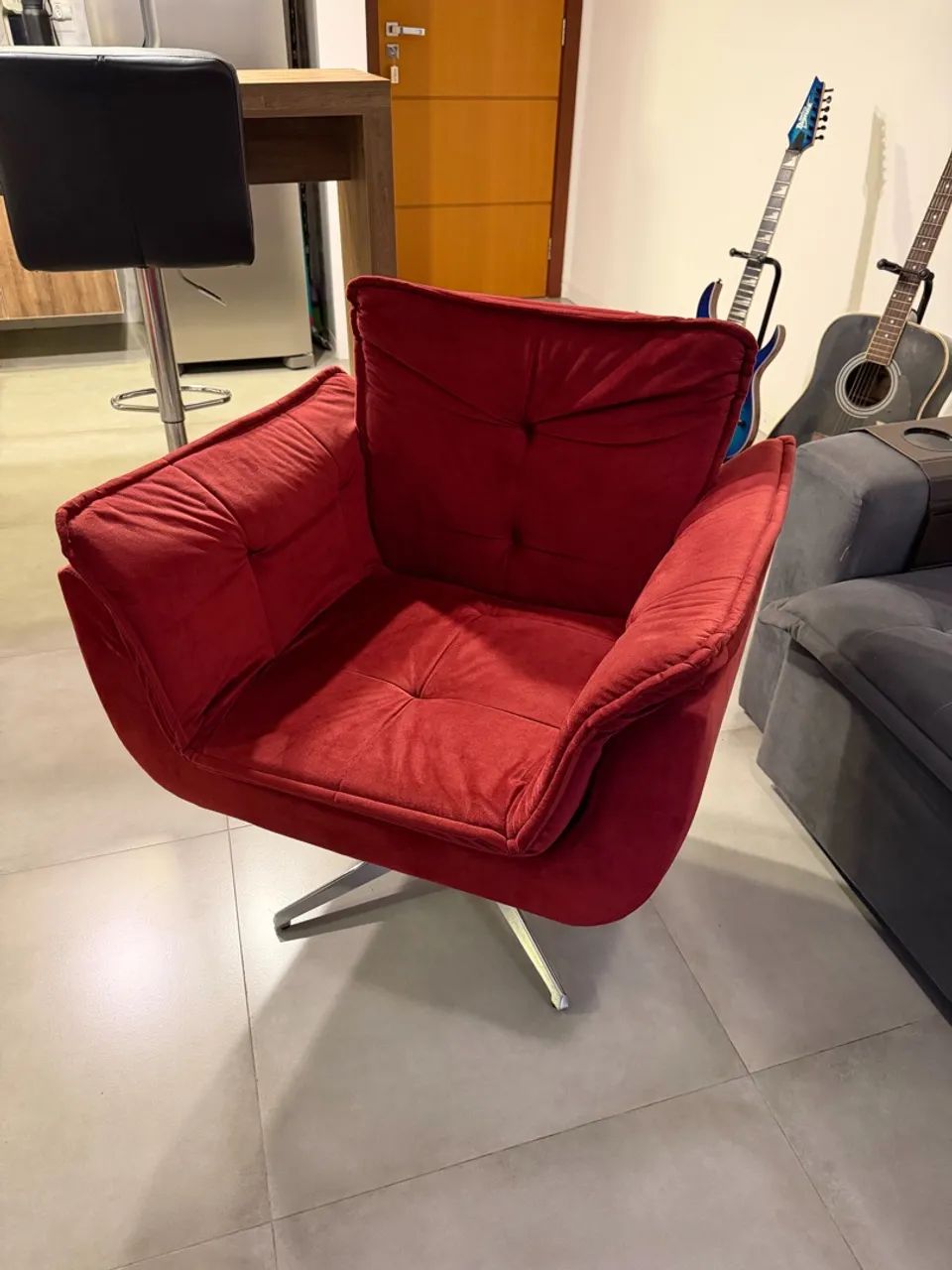 Poltrona Giratória Luxo Bordô Opala NOVA! - Foto 4