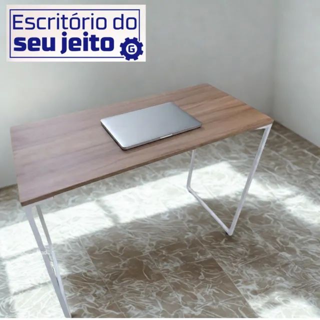 Escrivaninha NOVA Mesa de Escritório Industrial Multiuso para Notebook Computador Estudo - Foto 2