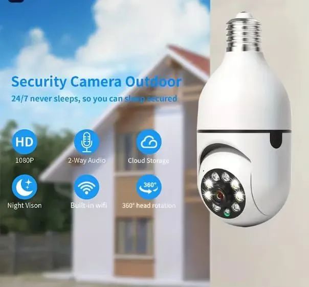 Câmera de segurança lâmpada Wifi FullHD - Foto 2