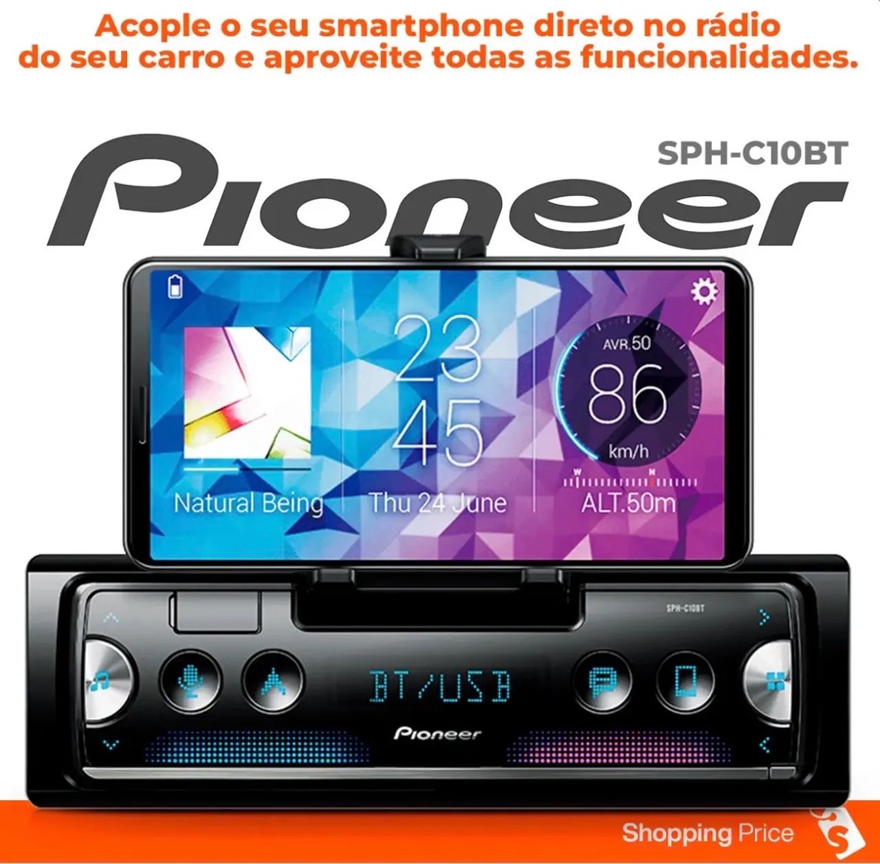 Pioneer Smart Sync - Bluetooth, suporte de celular integrado  - Foto 5