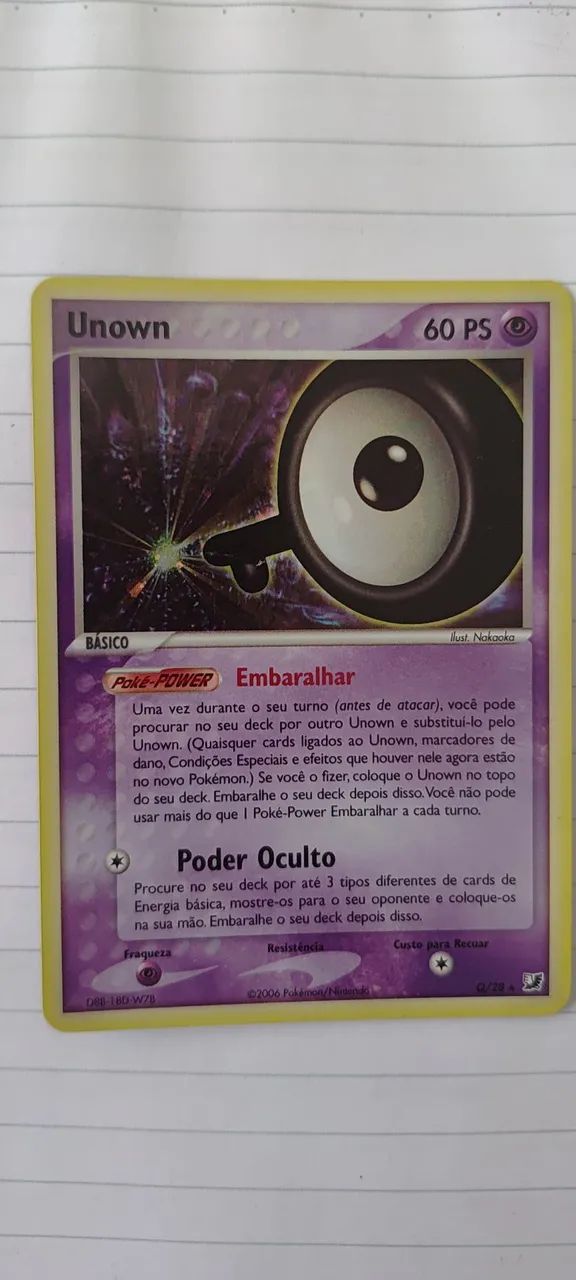 Carta Unown Pokemon TCG original