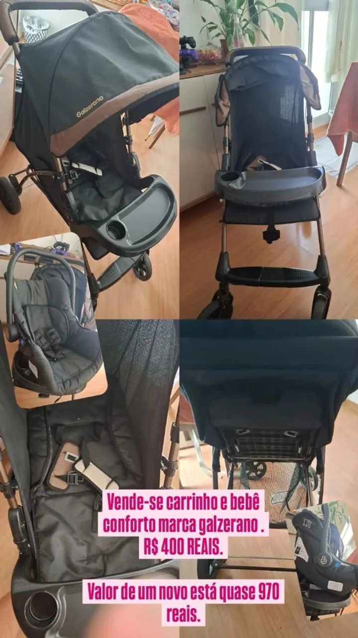 Produto para bebê: Carrinho e bebê conforto 