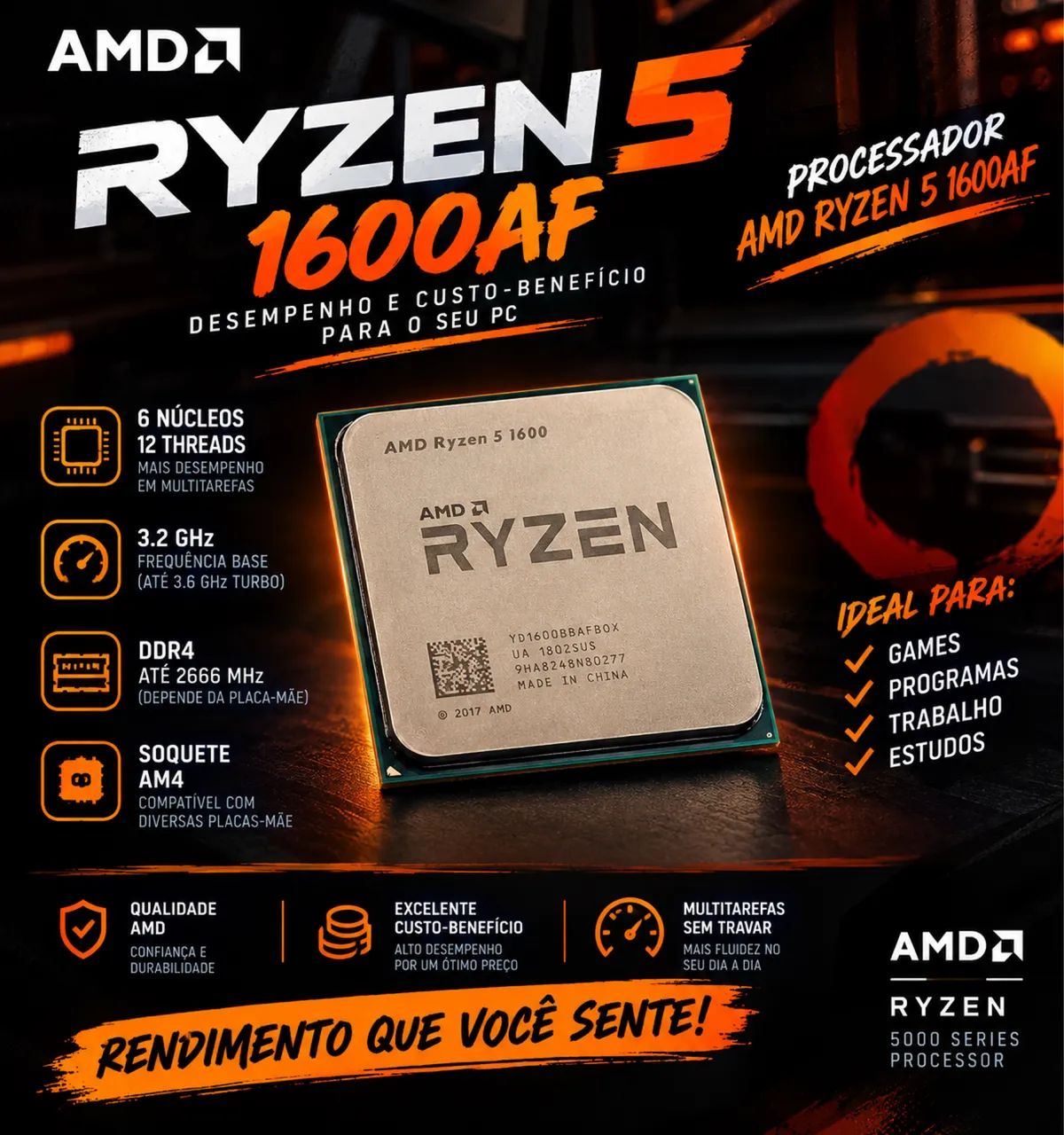 Ryzen 5 1600AF + Coolerbox amd