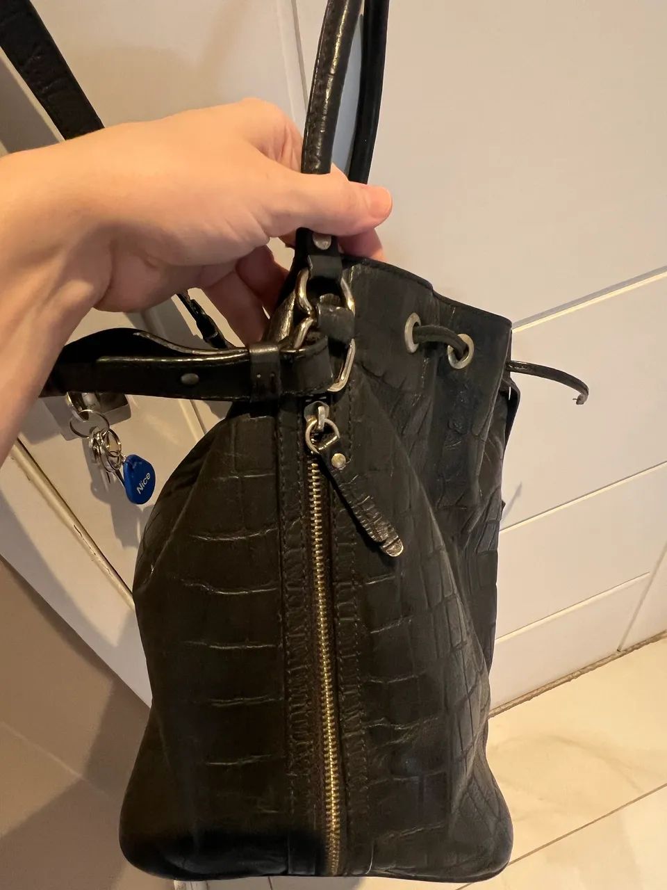 Bolsa couro preta mr cat - Foto 4