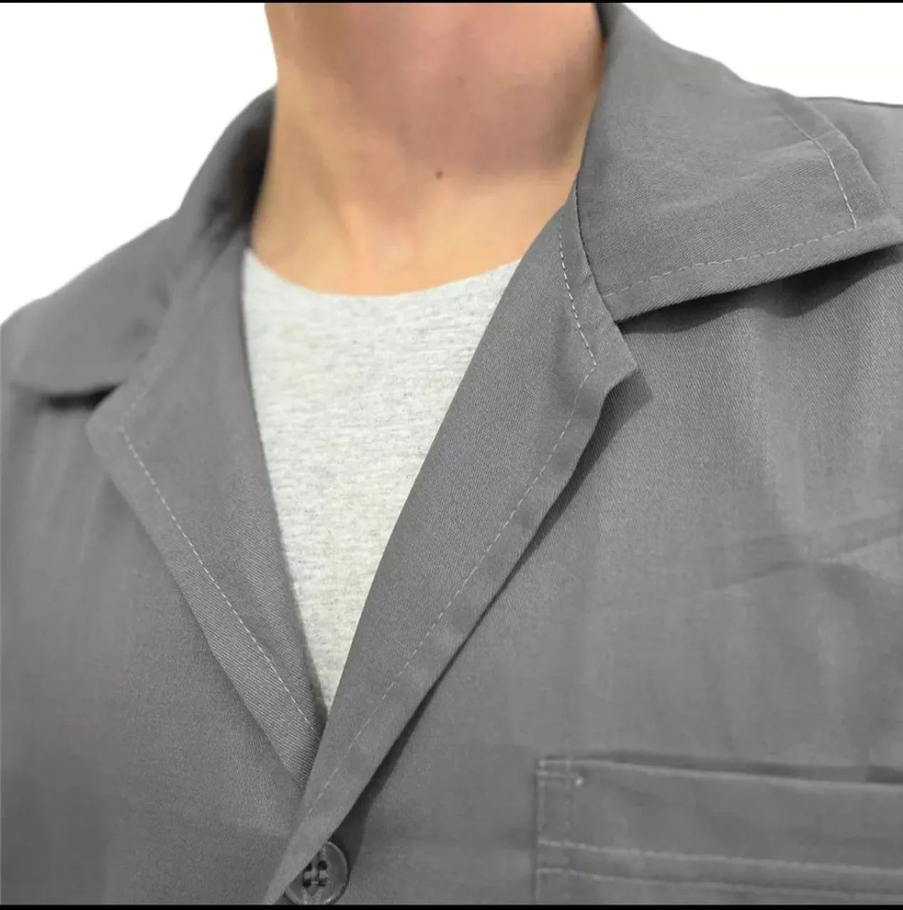 Conjunto Brim Calça e Jaleco manga curta trabalho Uniforme  - Foto 5