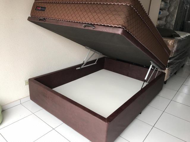 Cama Box Baú Casal + Colchão Palemax Molas Ensacadas - Pronta Entrega! - Foto 5