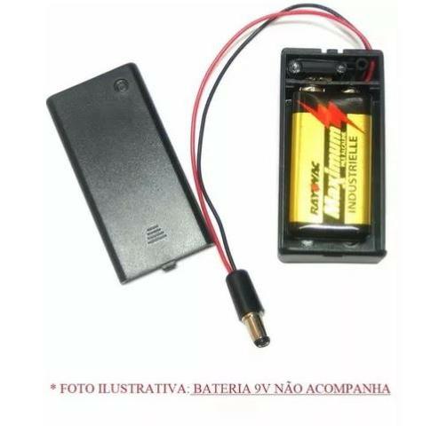 COD-CP21 Caixa Case Suporte Bateria 9v Chave On/off + Pino Ac Arduino Automação Robotica