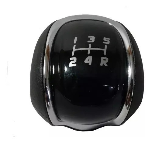Manopla Bola Câmbio Fiat Argo 2017/ - Preta Aro Cromado - Foto 2
